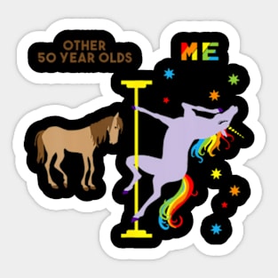 50Th Birthday Rainbow Unicorn 50 Years Old Sticker